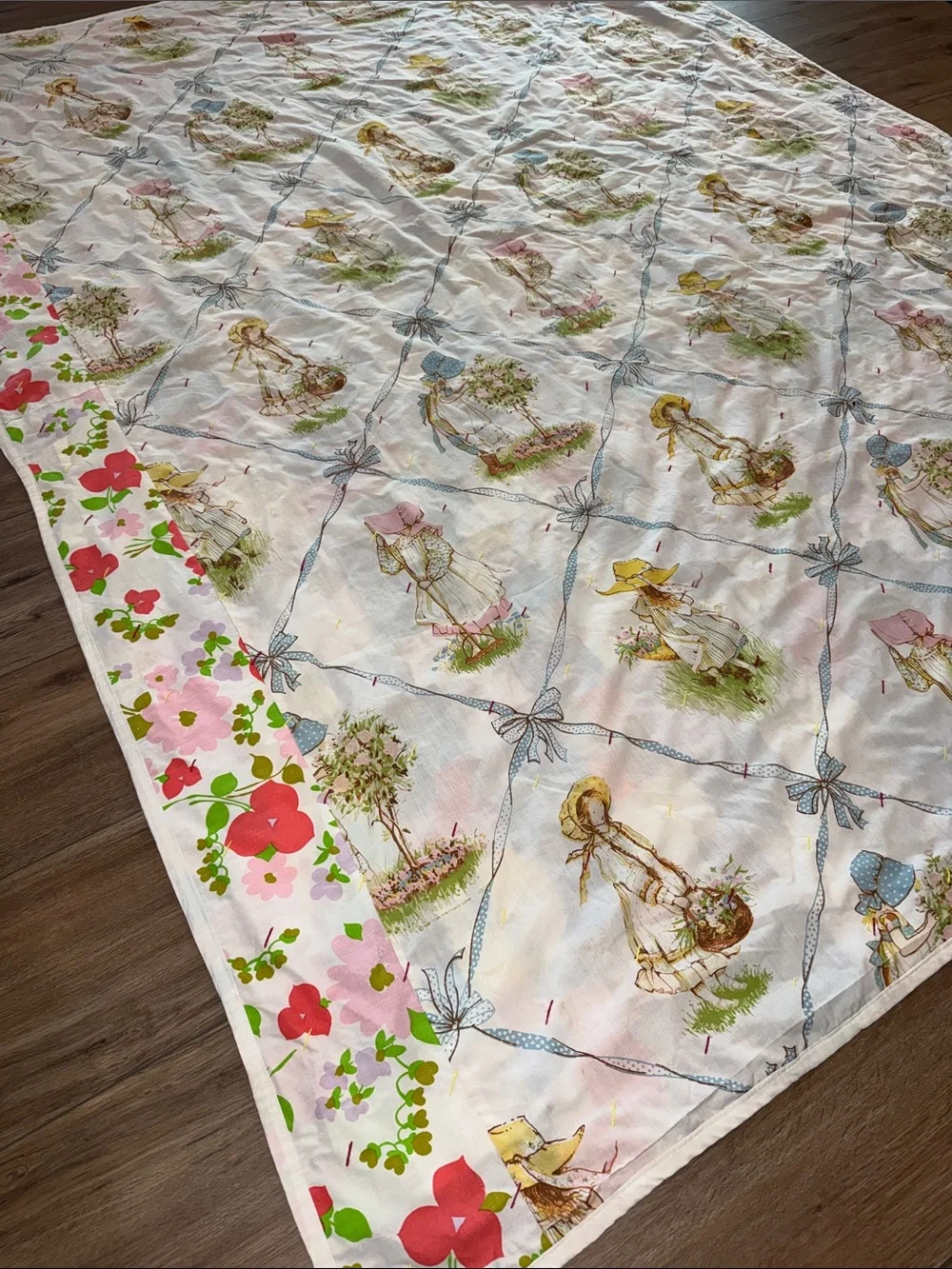 Vintage Handmade Multicolor Patchwork Quilt - no padding